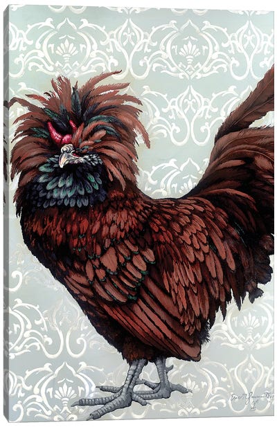 Golden Red Rooster Canvas Art Print - Chicken & Rooster Art