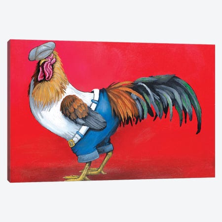 Hip Hop Rooster Canvas Print #FAU17} by Eric Fausnacht Canvas Art Print