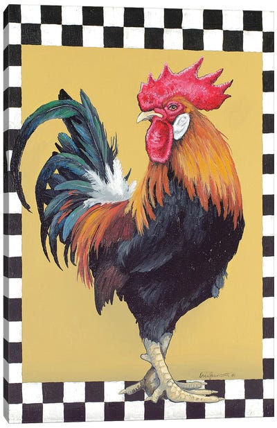 Left Facing Leghorn Canvas Art Print - Chicken & Rooster Art