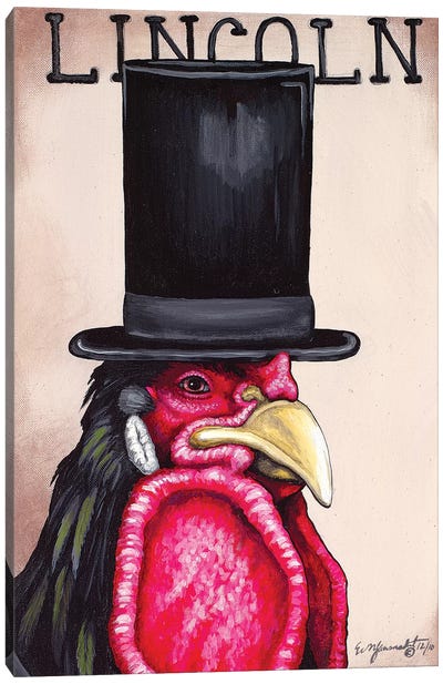 Lincoln Rooster Canvas Art Print - Eric Fausnacht 
