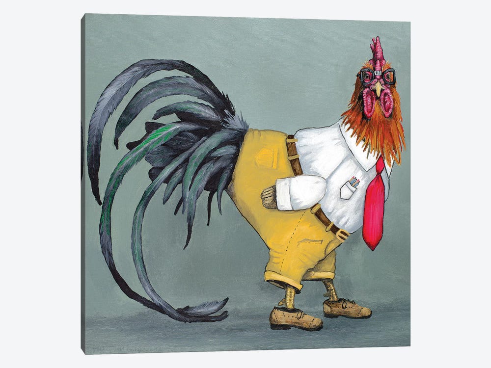 Nerd Rooster by Eric Fausnacht 1-piece Canvas Print