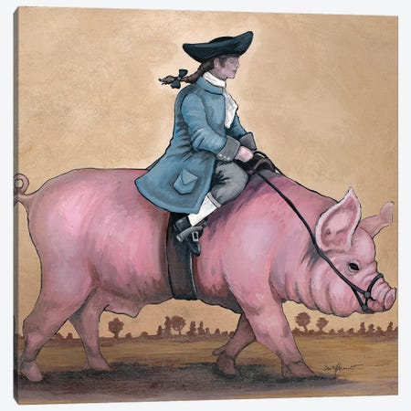 Piggy Back Rider Canvas Print #FAU23} by Eric Fausnacht Art Print