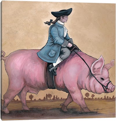 Piggy Back Rider Canvas Art Print - Eric Fausnacht 
