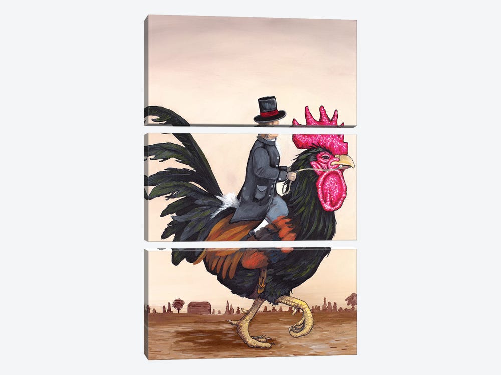 Rooster Rider by Eric Fausnacht 3-piece Canvas Print