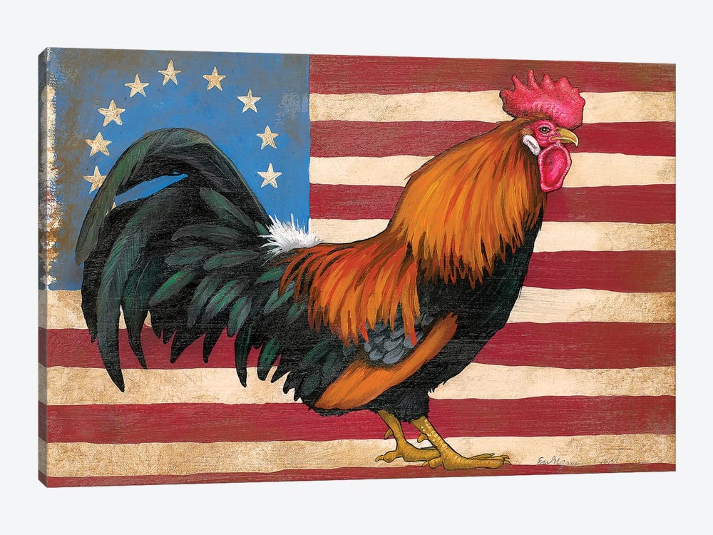 American Flag Rooster by Eric Fausnacht 1-piece Canvas Print