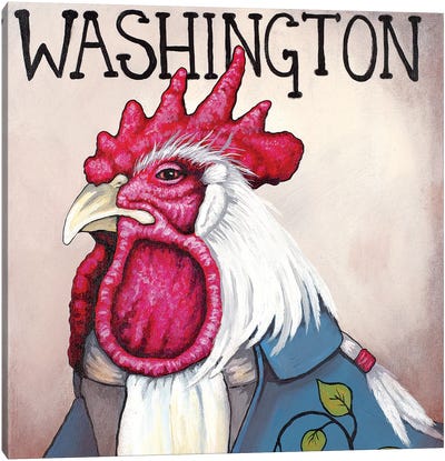 Washington Rooster Canvas Art Print - Eric Fausnacht 