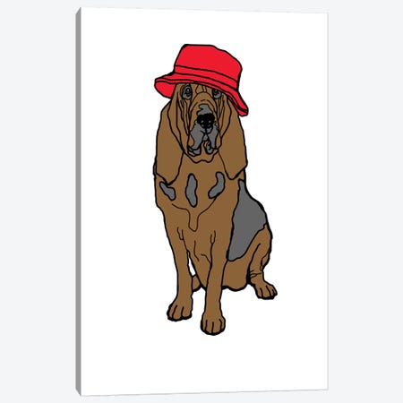 Bloodhound With Hat Canvas Print #FAU38} by Eric Fausnacht Canvas Art