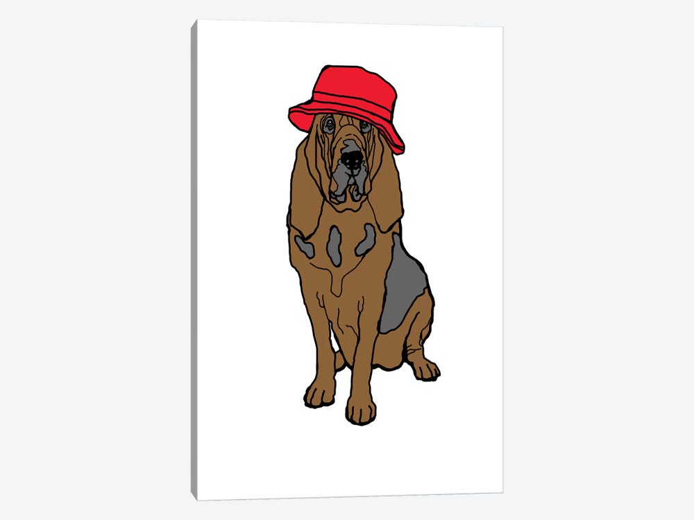 Bloodhound With Hat by Eric Fausnacht 1-piece Canvas Art