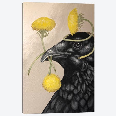 Crow And Dandelions Canvas Print #FAU43} by Eric Fausnacht Canvas Print