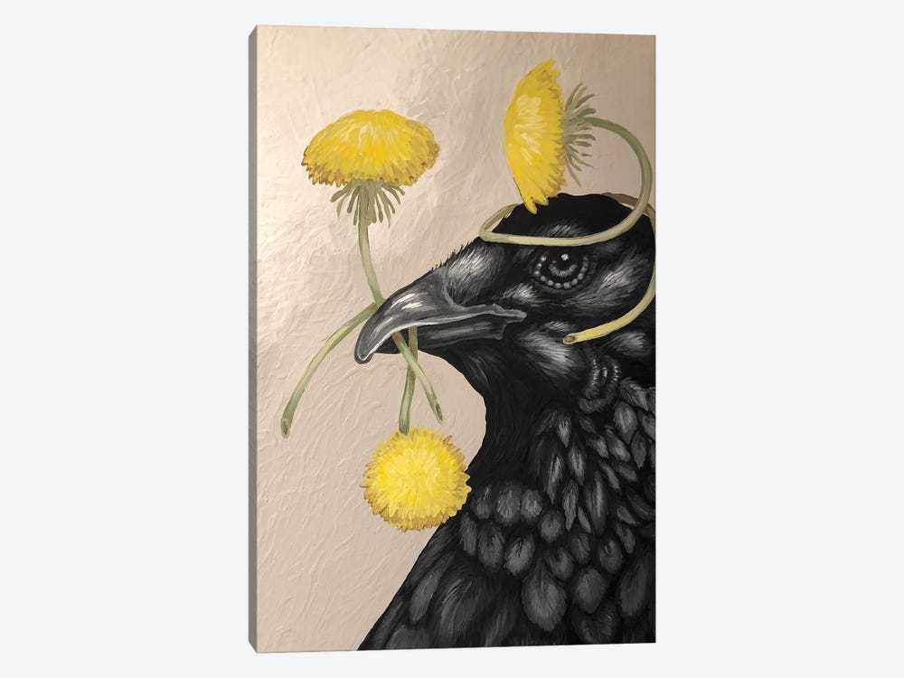 Crow And Dandelions by Eric Fausnacht 1-piece Canvas Artwork