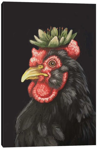 Hen With Hen And Chicks Canvas Art Print - Eric Fausnacht 