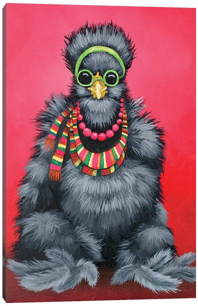 Black Silkie Hippie Canvas Art Print - Eric Fausnacht 