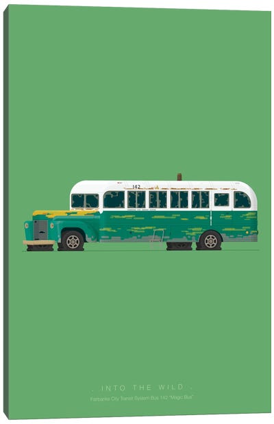 Into The Wild Canvas Art Print - Famous Cars Minimalist Movie Posters