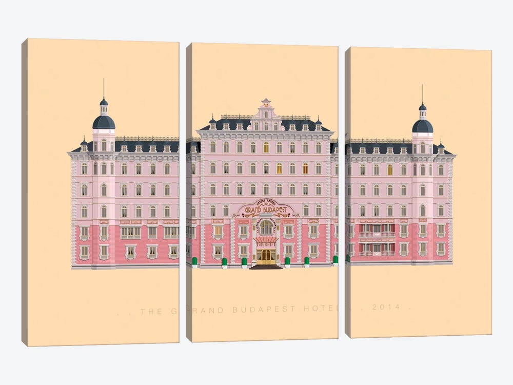 The Grand Budapest Hotel by Fred Birchal 3-piece Canvas Print