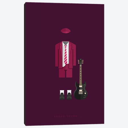 Angus Young Canvas Print #FBI128} by Fred Birchal Art Print