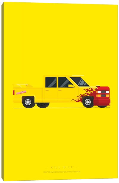 Kill Bill Canvas Art Print - Famous Cars Minimalist Movie Posters