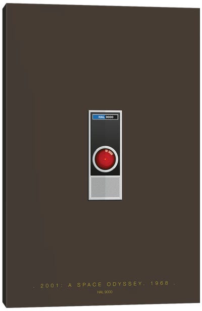 2001: A Space Odyssey (HAL 9000) Canvas Art Print - Action & Adventure Movie Art