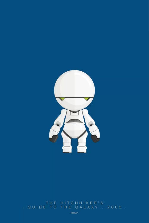 The Hitchhiker's Guide To The Galaxy (Marvin) by Fred Birchal wall art