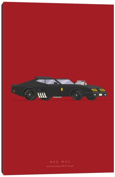 Mad Max Canvas Art Print - Famous Cars Minimalist Movie Posters