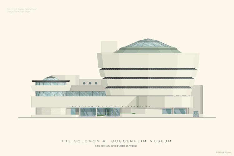The Solomon R. Guggenheim Museum by Fred Birchal wall art