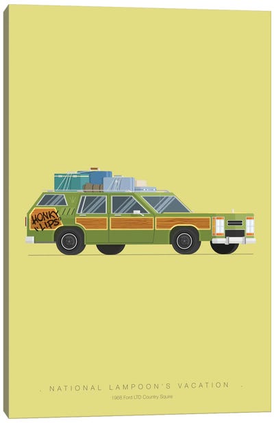 National Lampoon's Vacation Canvas Art Print - Famous Cars Minimalist Movie Posters