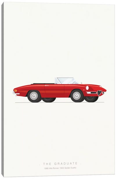 The Graduate Canvas Art Print - Famous Cars Minimalist Movie Posters