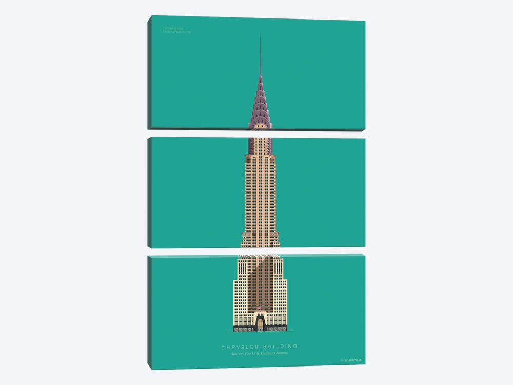 Chrysler Building New York City, Usa by Fred Birchal 3-piece Canvas Print