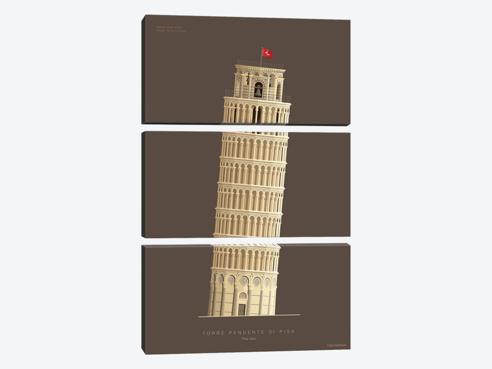 Leaning Tower Of Pisa Pisa, Italy by Fred Birchal 3-piece Canvas Artwork