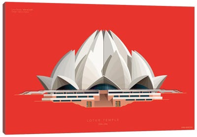Lotus Temple Delhi, India Canvas Art Print - Fred Birchal