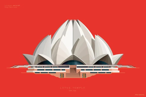 Fred Birchal: Lotus Temple Delhi, India by Fred Birchal