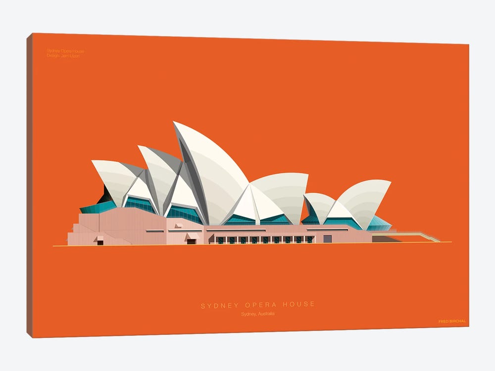 Sydney Opera House Sydney, Australia by Fred Birchal 1-piece Canvas Print