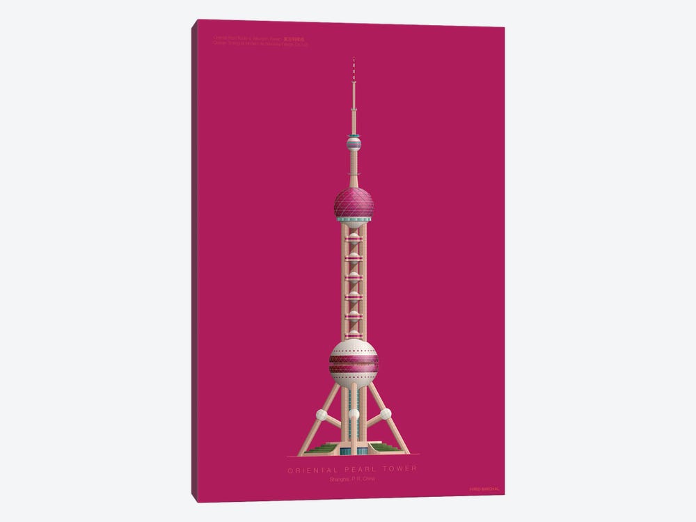 Oriental Pearl Tower Shanghai, China by Fred Birchal 1-piece Canvas Wall Art