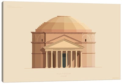 Pantheon Rome, Italy Canvas Art Print - Fred Birchal