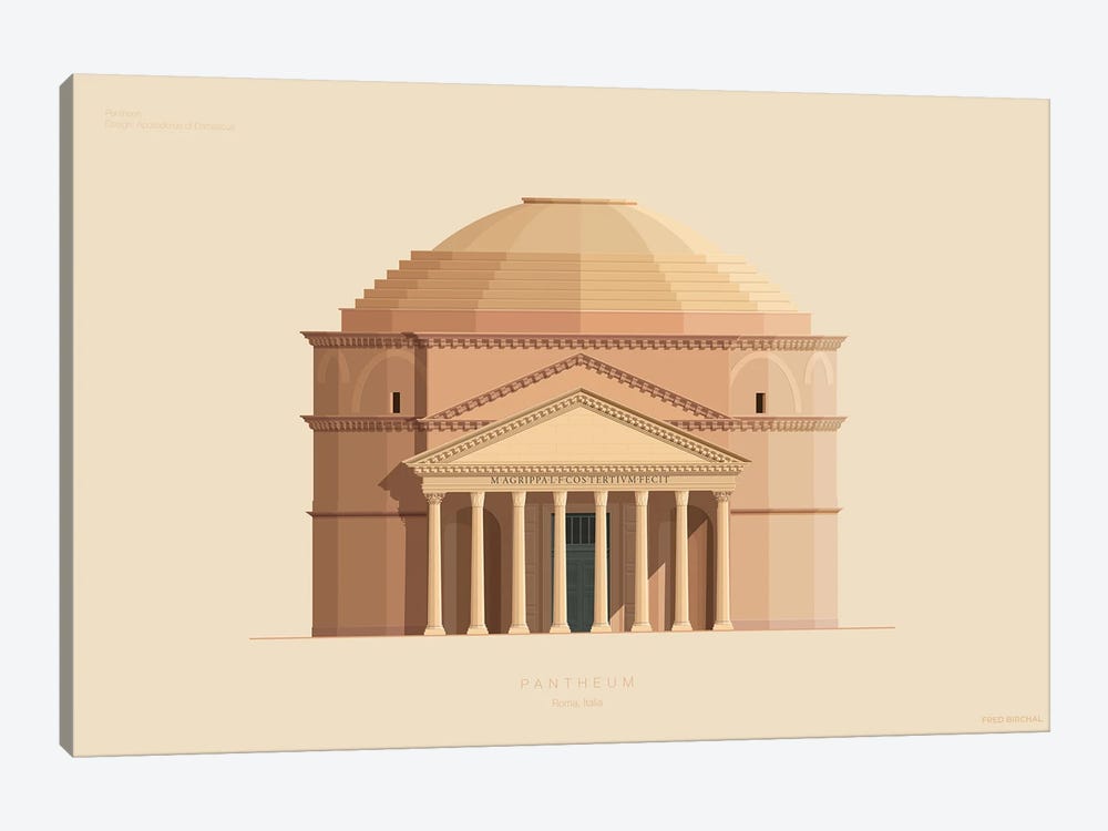 Pantheon Rome, Italy by Fred Birchal 1-piece Canvas Artwork