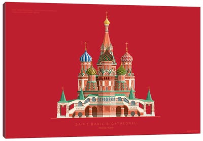 Saint Basil's Cathedral Moscow, Russia Canvas Art Print - Fred Birchal