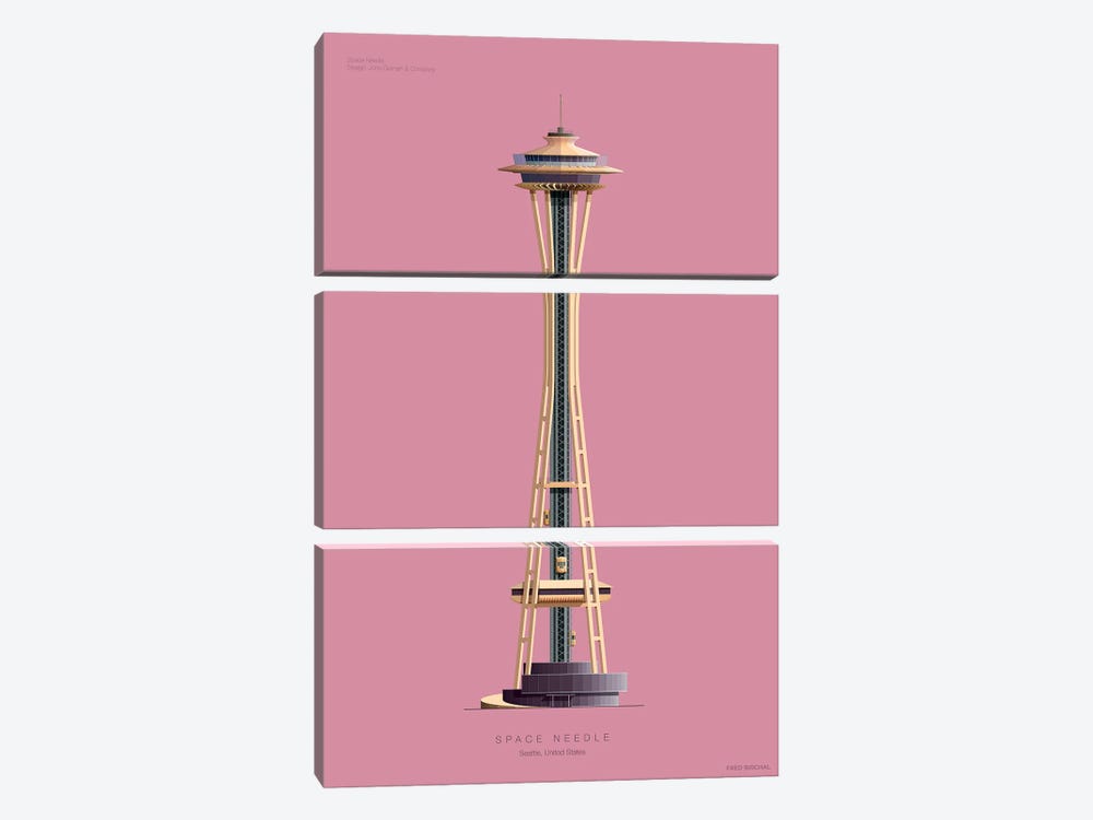 Space Needle Seattle, Usa by Fred Birchal 3-piece Canvas Art