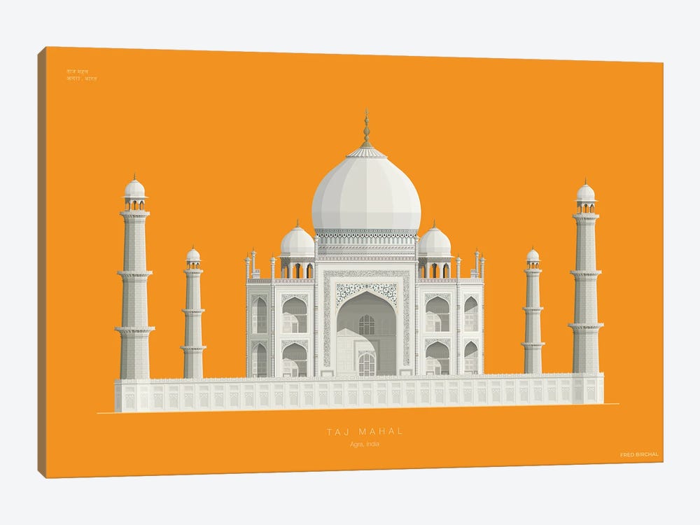 Taj Mahal Agra, India by Fred Birchal 1-piece Canvas Art Print