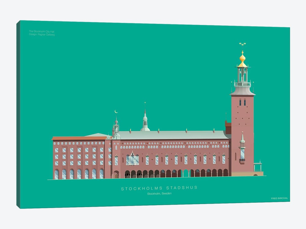 The Stockholm City Hall Stockholm, Sweden by Fred Birchal 1-piece Canvas Wall Art