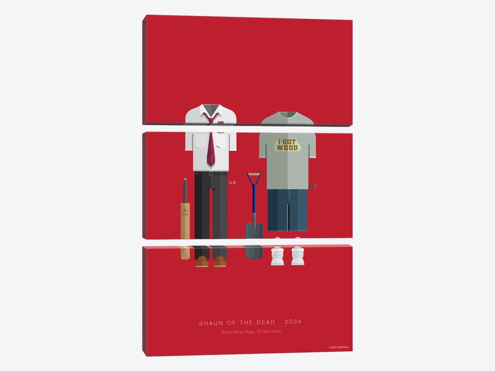 Shaun Of The Dead by Fred Birchal 3-piece Canvas Art