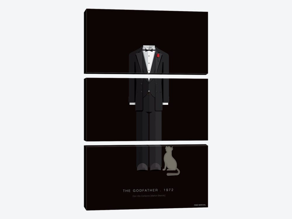 The Godfather Don Vito Corleone by Fred Birchal 3-piece Canvas Artwork