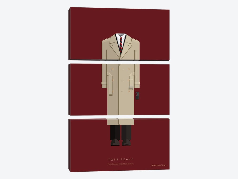 Twin Peaks - Dale Cooper by Fred Birchal 3-piece Canvas Print