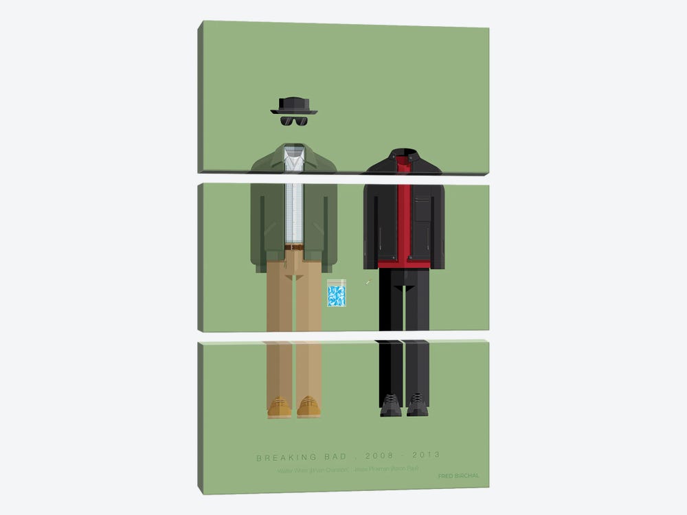 Breaking Bad - Walter And Jesse by Fred Birchal 3-piece Canvas Wall Art