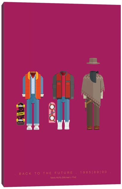 Back To The Future Trilogy Canvas Art Print - Comedy Minimalist Movie Posters
