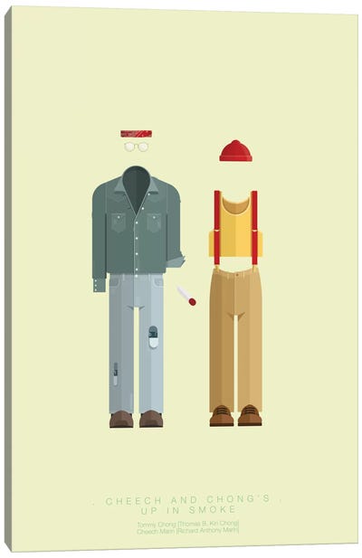 Cheech And Chong Canvas Art Print - Comedy Minimalist Movie Posters