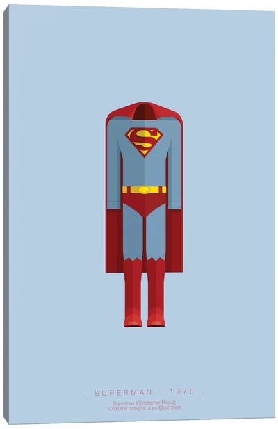Superman Canvas Art Print - Action & Adventure Minimalist Movie Posters