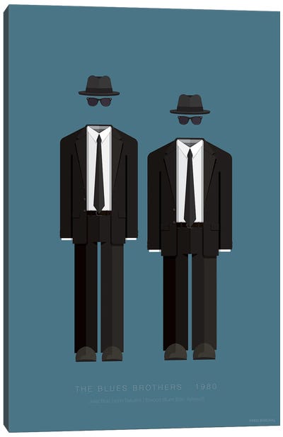 The Blues Brothers Canvas Art Print - Crime Minimalist Movie Posters