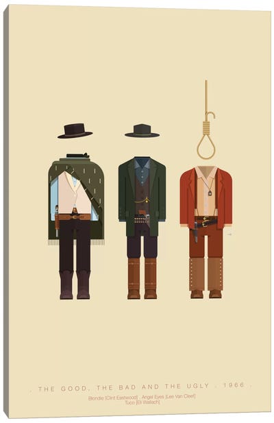 The Good, The Bad And The Ugly Canvas Art Print - Famous Hollywood Costumes