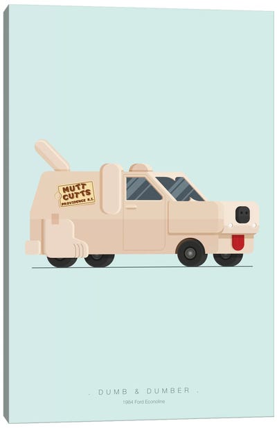 Dumb And Dumber Canvas Art Print - Famous Cars Minimalist Movie Posters