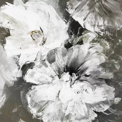 White and Gray Flowers by Design Fabrikken framed canvas print