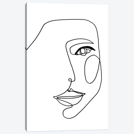 Face Line I Canvas Print #FBK256} by Design Fabrikken Canvas Print